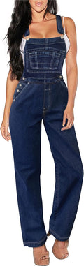 Women's Stretch Denim Jumpsuit Overalls - Super Comfy Fit
