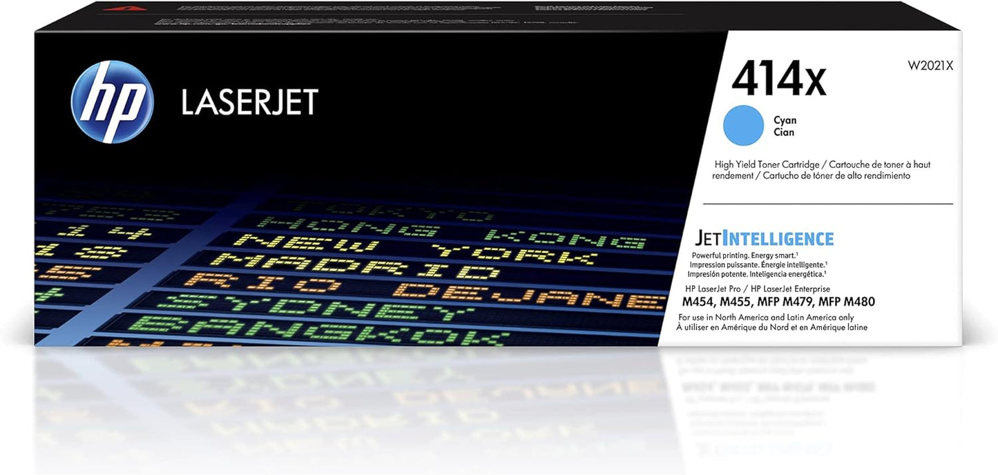 HP 414X Cyan HighYield Toner Cartridge for Reliable Printing
