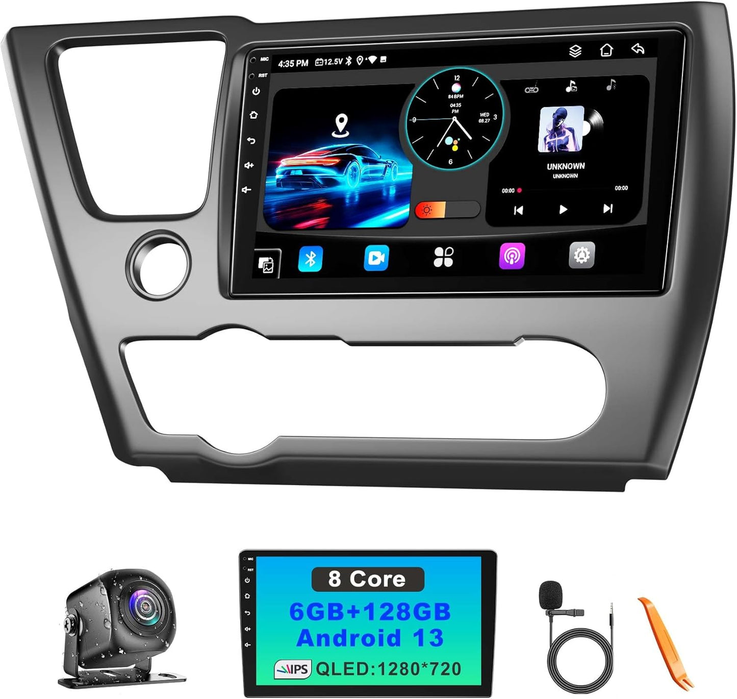 8 Core 6GB+128GB Car Radio for Honda Civic 2013-2017 with GPS