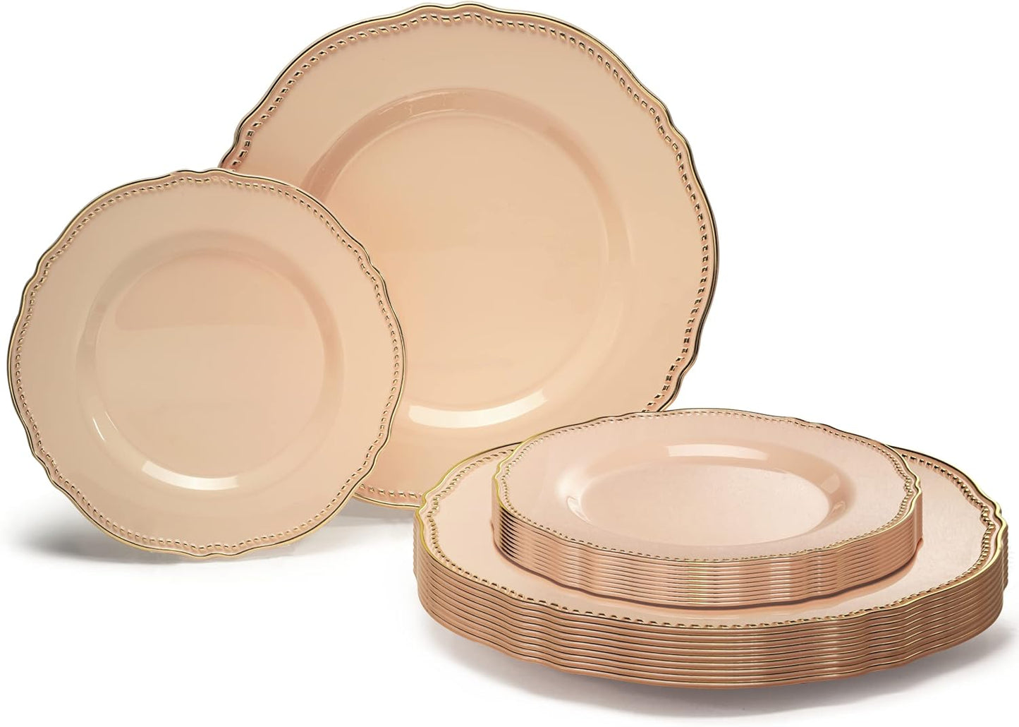 Heavyweight Premium Disposable Plastic Plates Set for Events