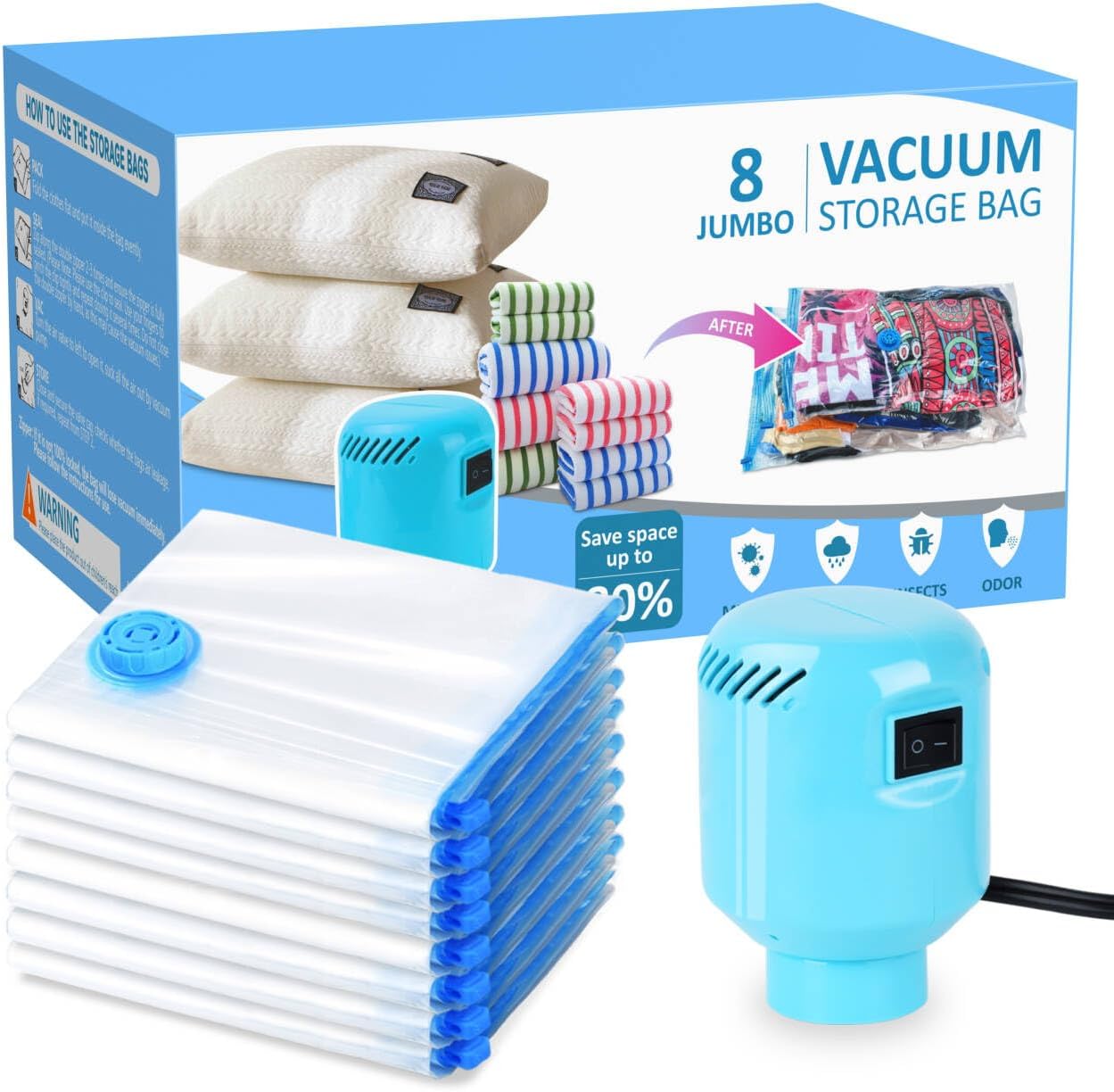 Vacuum Storage Bags for Blankets and Comforters - Jumbo Size