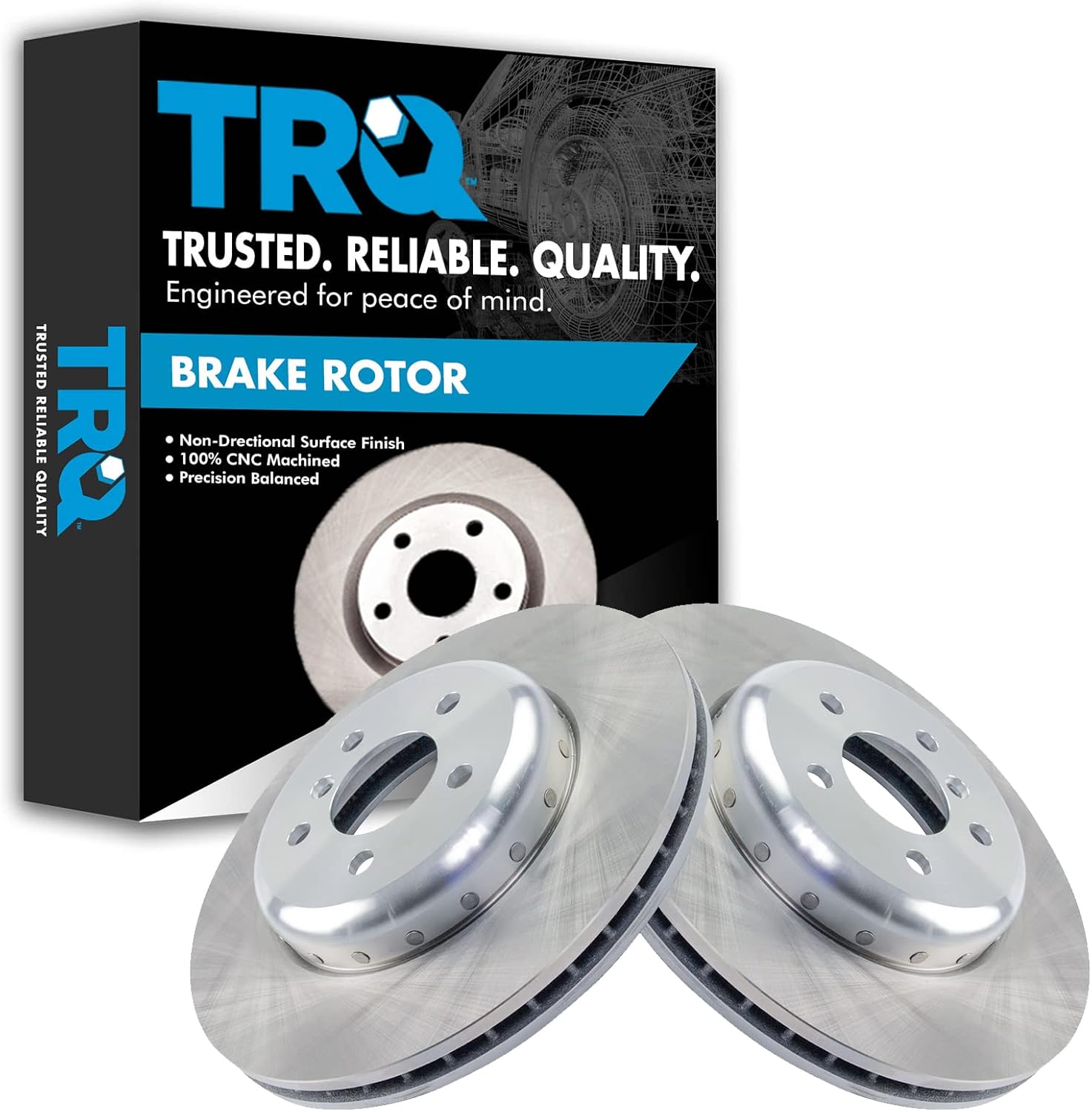 TRQ Front Disc Brake Rotor Kit for BMW 5 Series - Set of 2