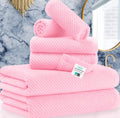 Pink Towels 6-Piece Cotton Set - Soft Quick Dry Luxury