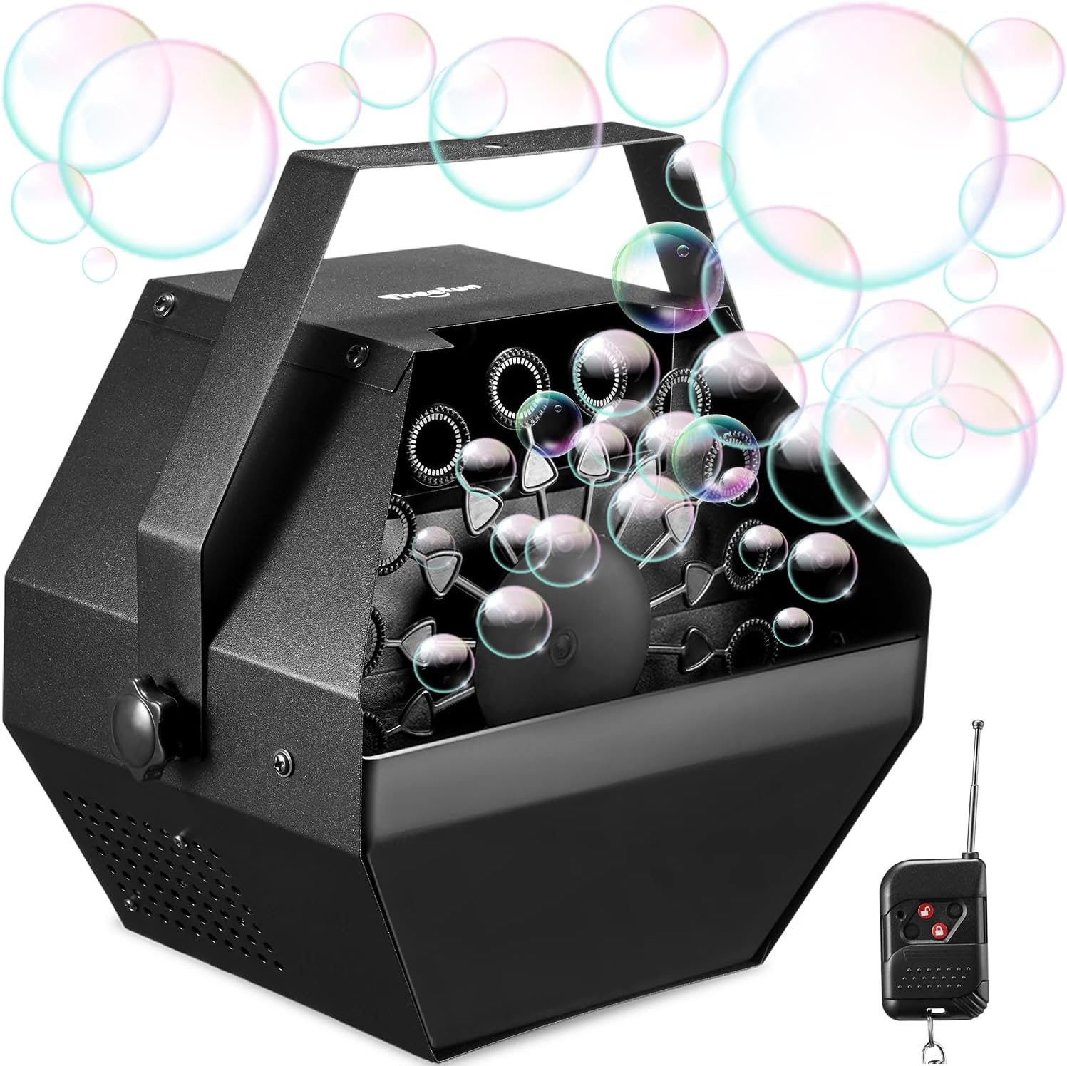 Theefun Bubble Machine: High Output Remote Control Bubble Blower