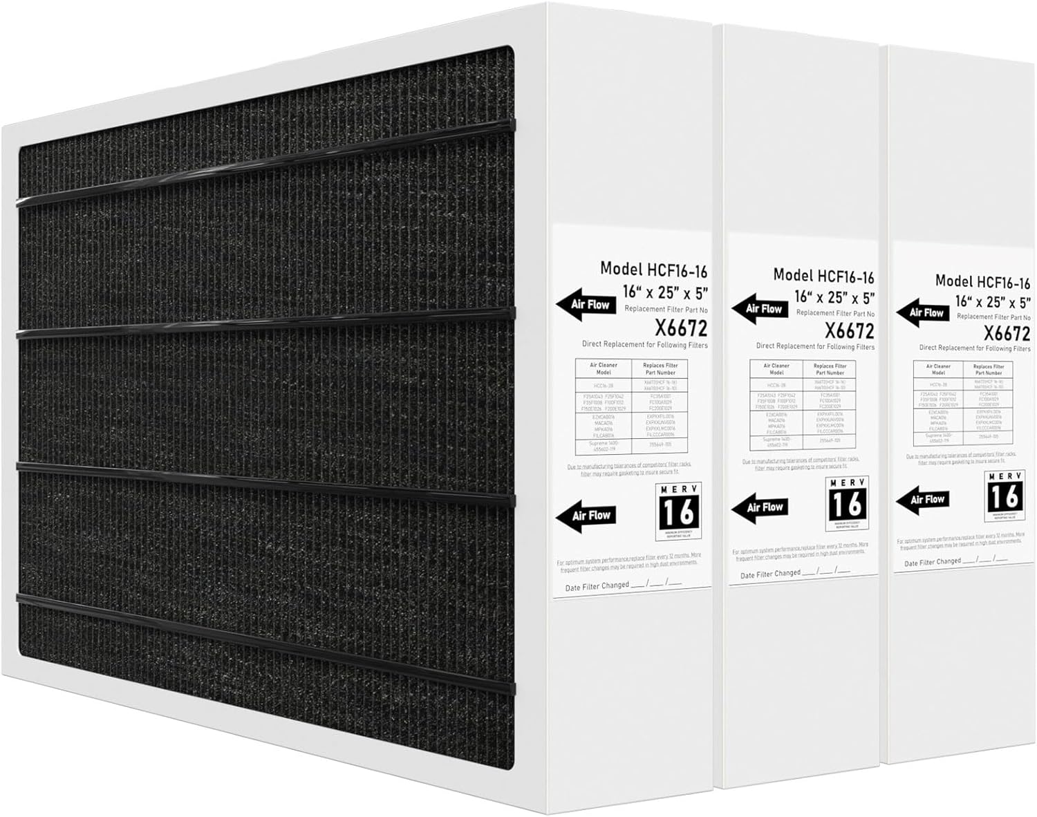 Pitymody X6672 MERV 16 Filter 16x25x5 for Lennox HVAC
