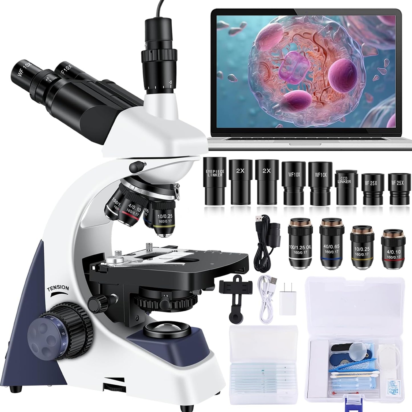 High-Performance Microscope for Adults with 40X-5000X Magnification