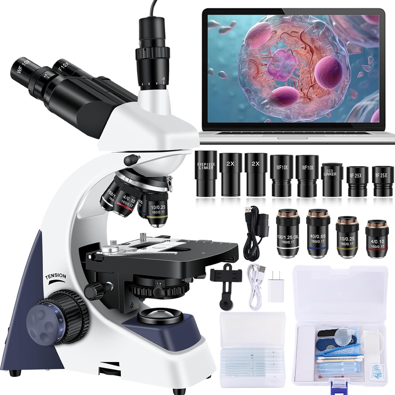 High-Performance Microscope for Adults with 40X-5000X Magnification