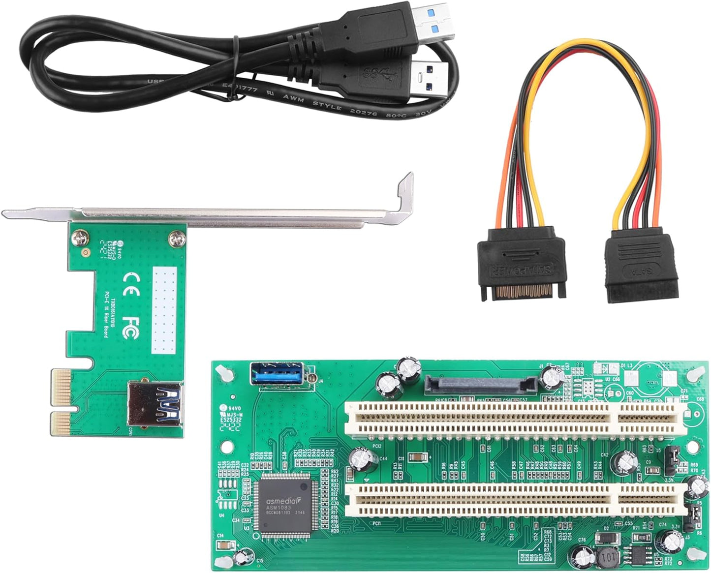 PCIe 1X to Dual PCI Slot Adapter for Legacy Devices and More