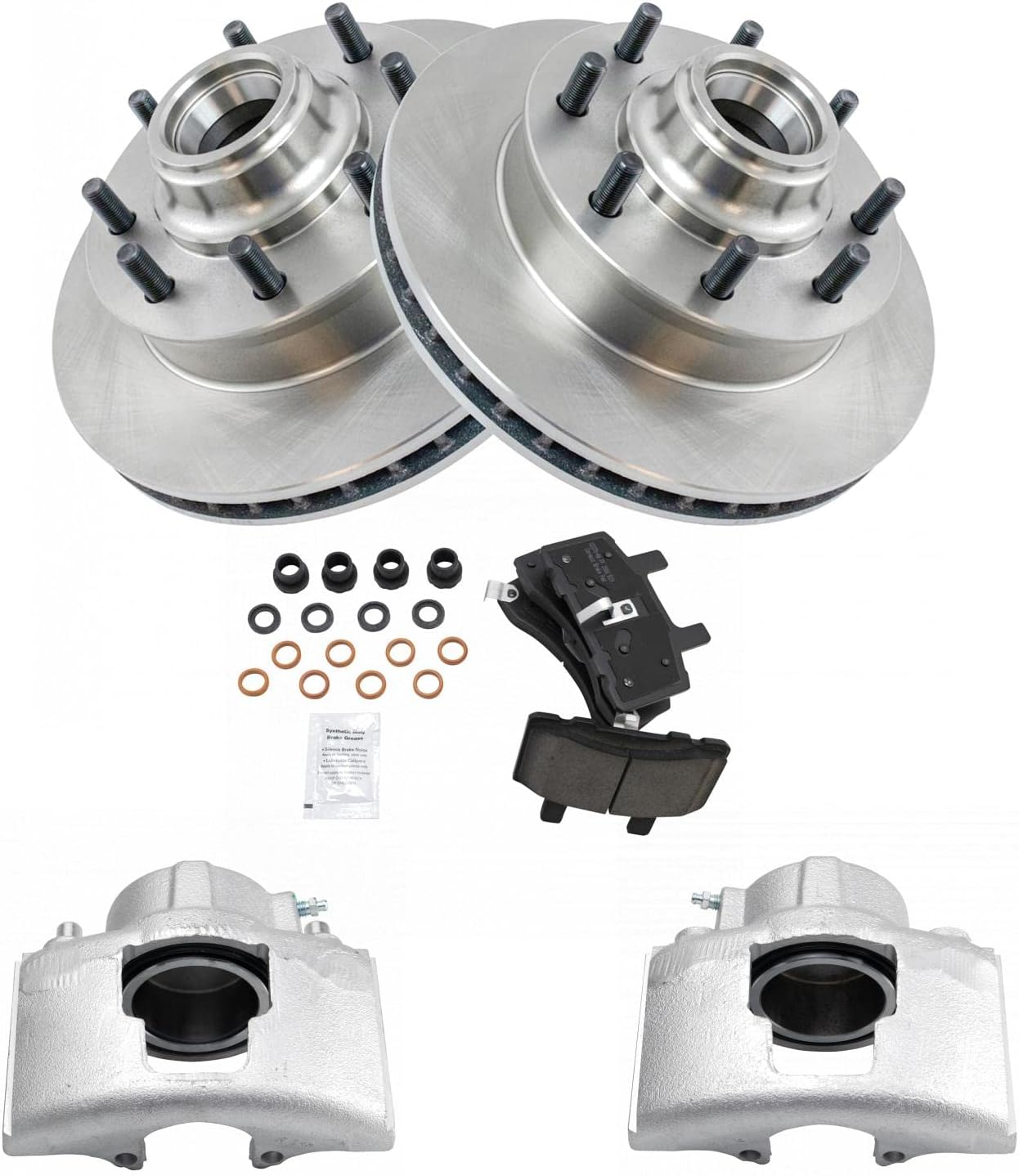 TRQ Front Brake Pad & Rotor Kit for Chevrolet and GMC Vehicles