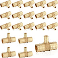 PEX Reducing Tee 1in x 1in x 1/2in 20-Pack - Durable Brass PEX