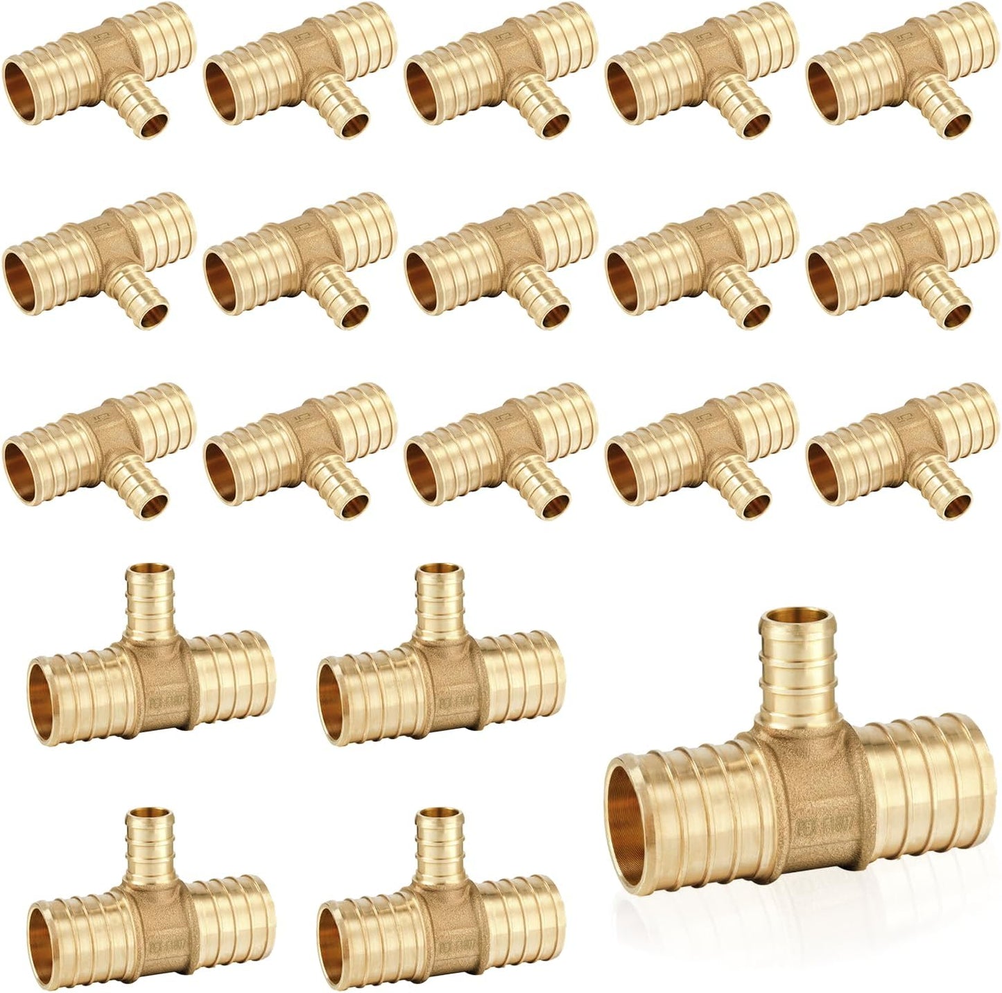 PEX Fittings 20-Pack Reducing Tee for Plumbing Systems