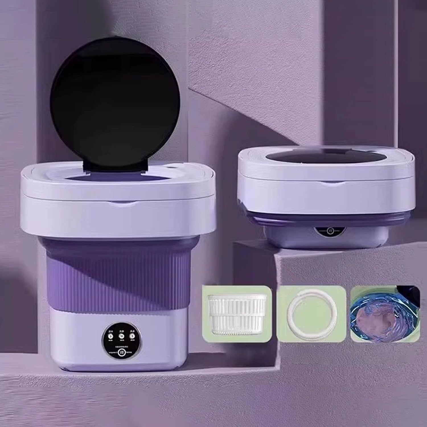 Compact 2-in-1 Mini Washer: Gentle Cleaning for Small Loads