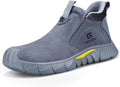 GLANOUDUN Welding Work Boots for Men Slip On Steel Toe Shoes - Heat