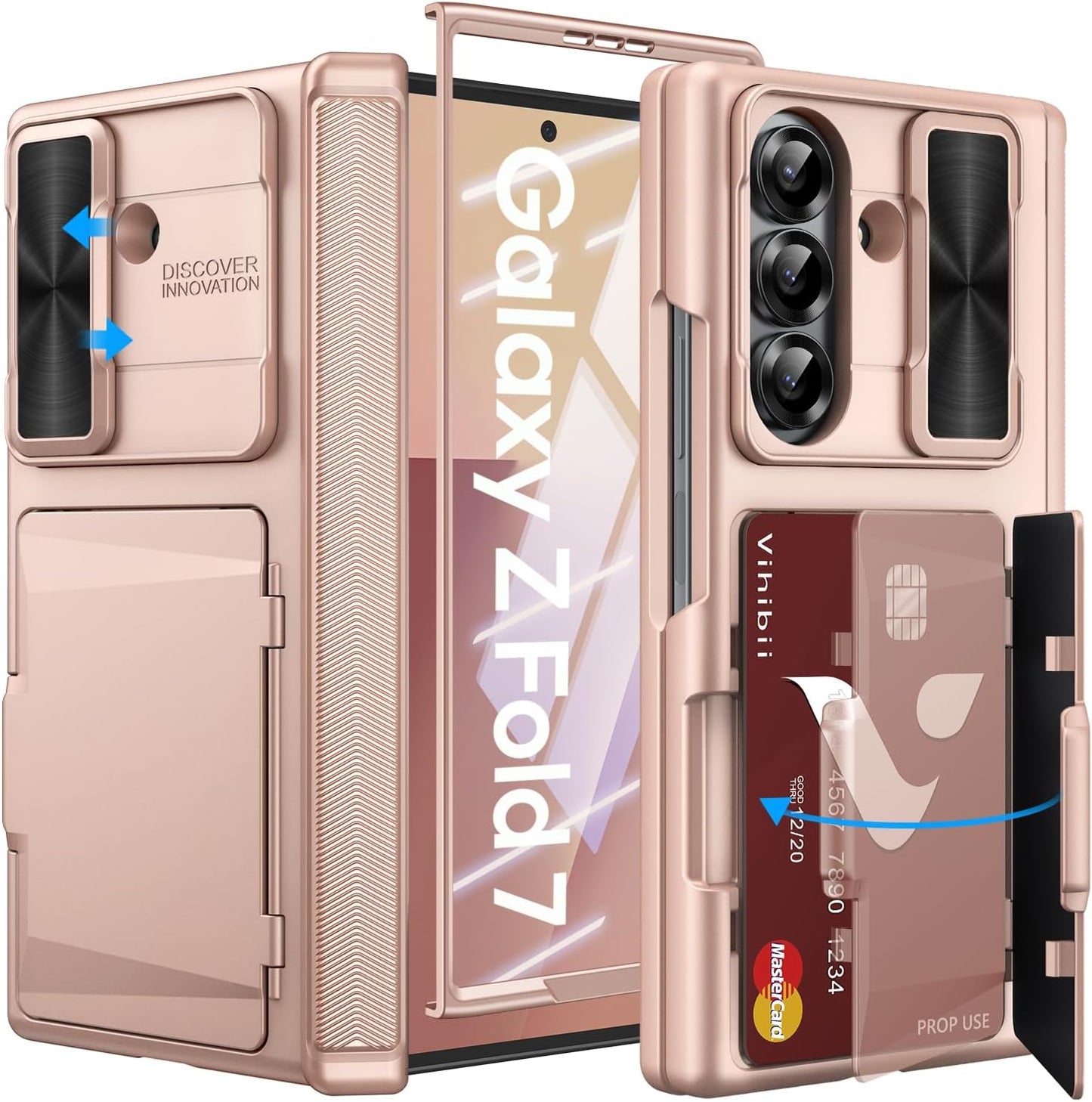 Vihibii Samsung Galaxy Z Fold 7 Case Wallet with Card Holder