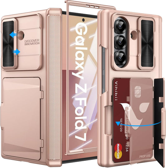 Vihibii Samsung Galaxy Z Fold 7 Case Wallet with Card Holder