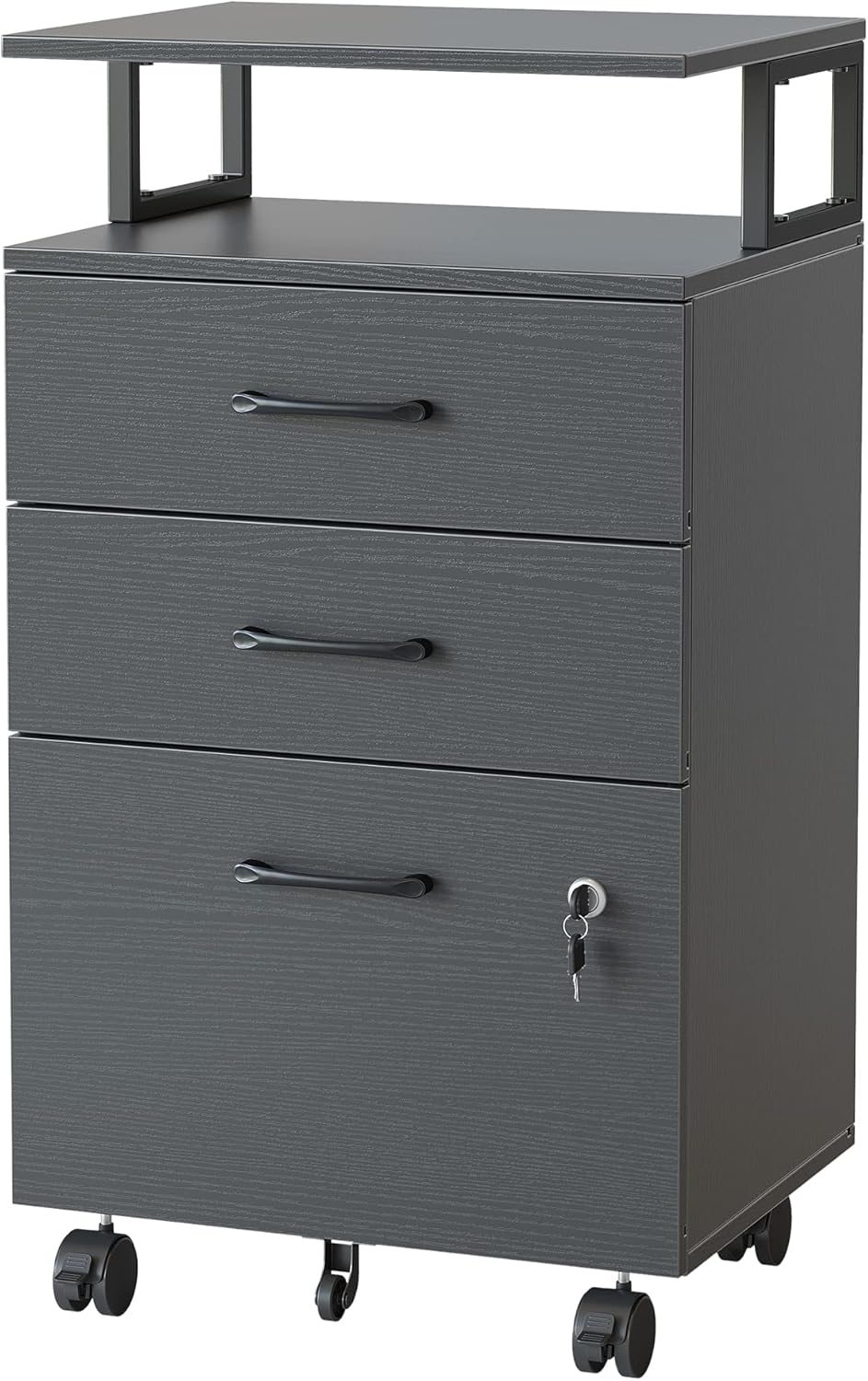 FEZIBO 3-Drawer Rolling File Cabinet | Secure Storage