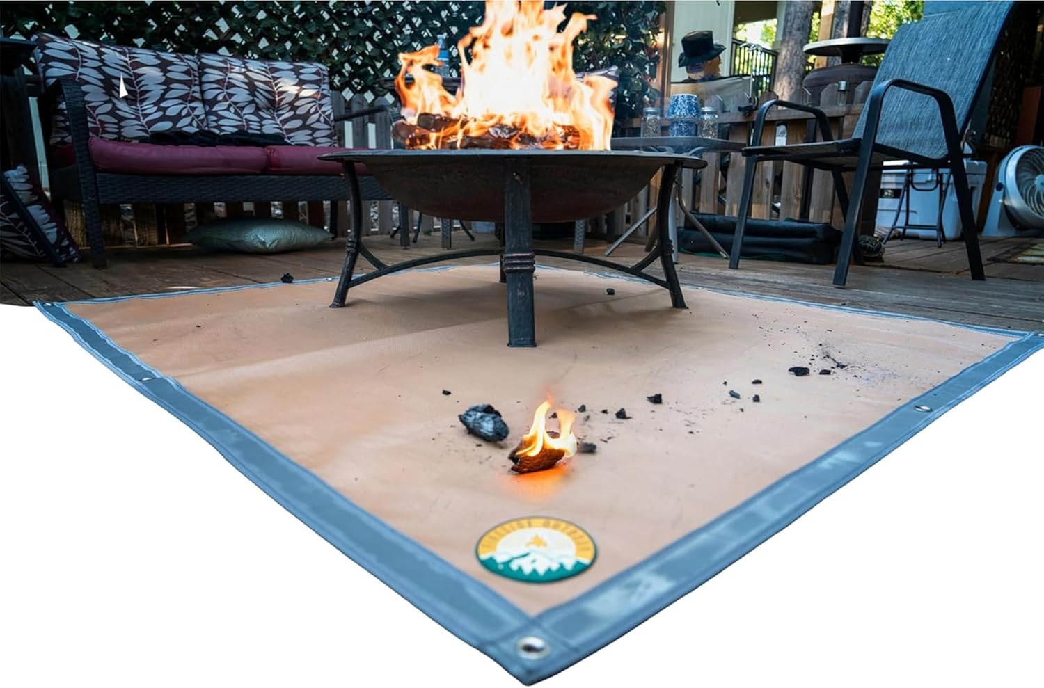 Fireside Outdoor Fire Pit Mat for Deck Protection and Safety