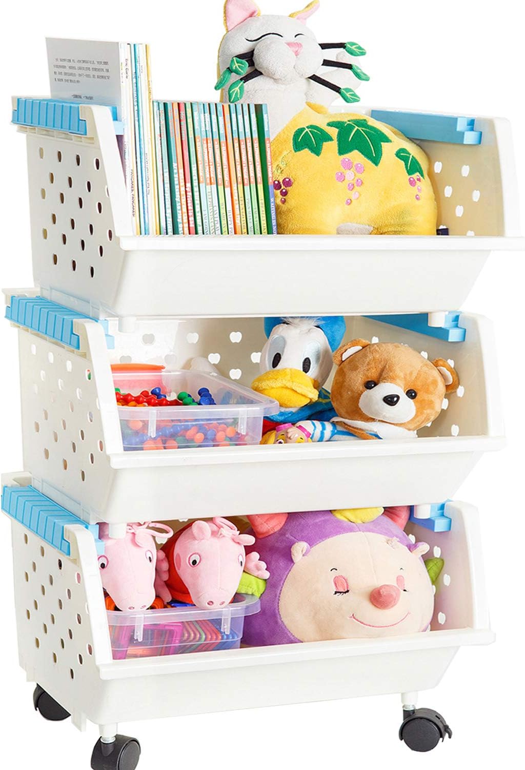 Kids' Toys Chest Large Storage Bins with Wheels for Easy Cleanup