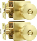 Probrico Bedroom Door Knob Brushed Gold Finish - Privacy Interior Set