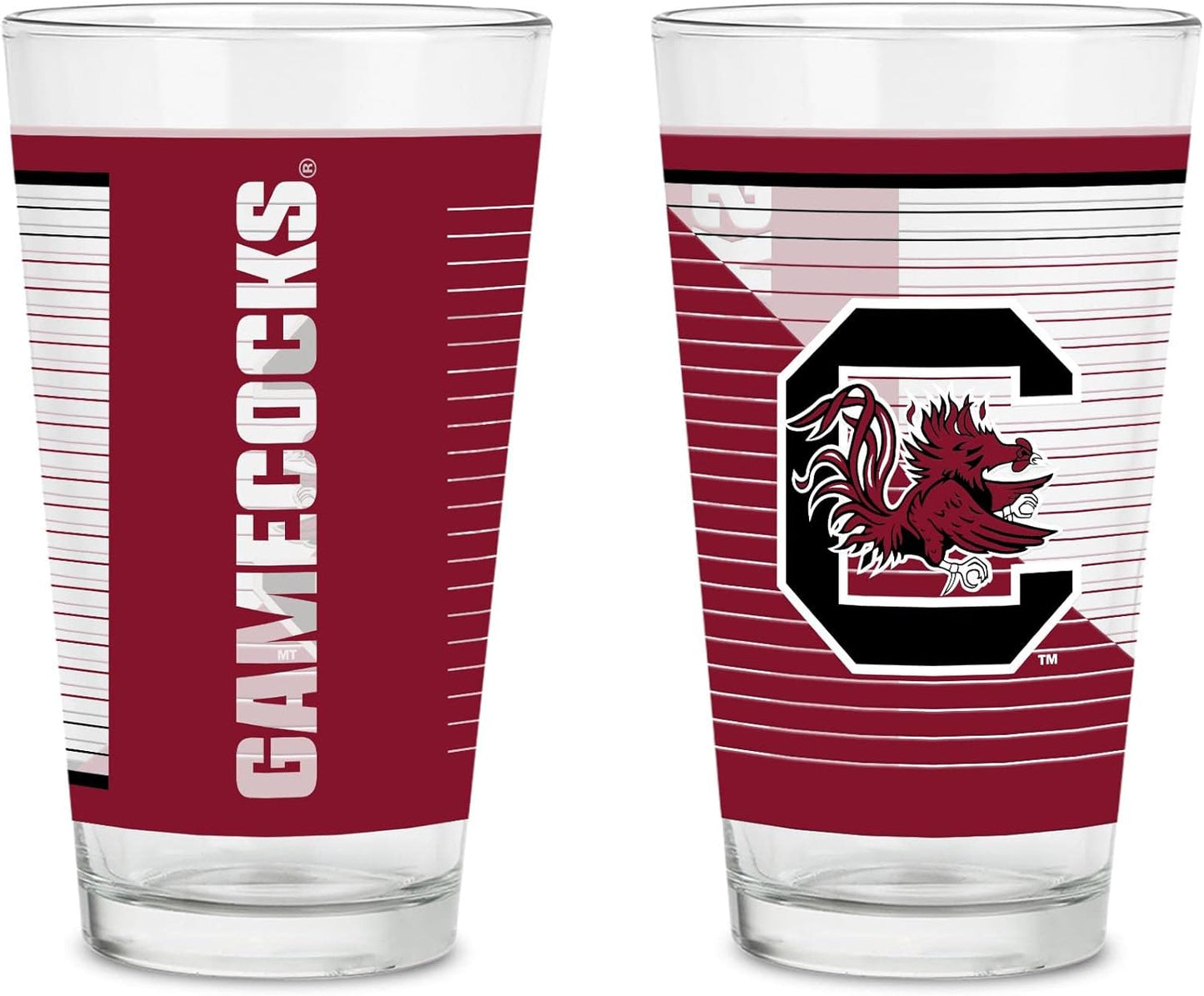 NCAA Modern Pint Glass Set by Rico Industries for True Fans