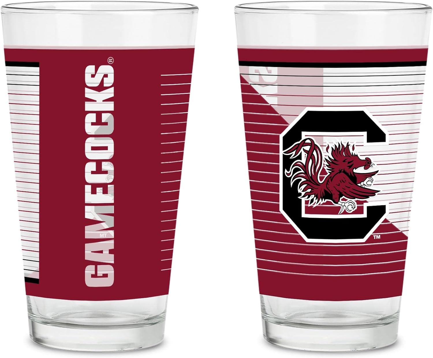 NCAA Modern Pint Glass Set by Rico Industries for True Fans