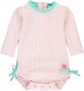 RuffleButts Seersucker Long Sleeve One Piece Rash Guard (Style ZGXZ)