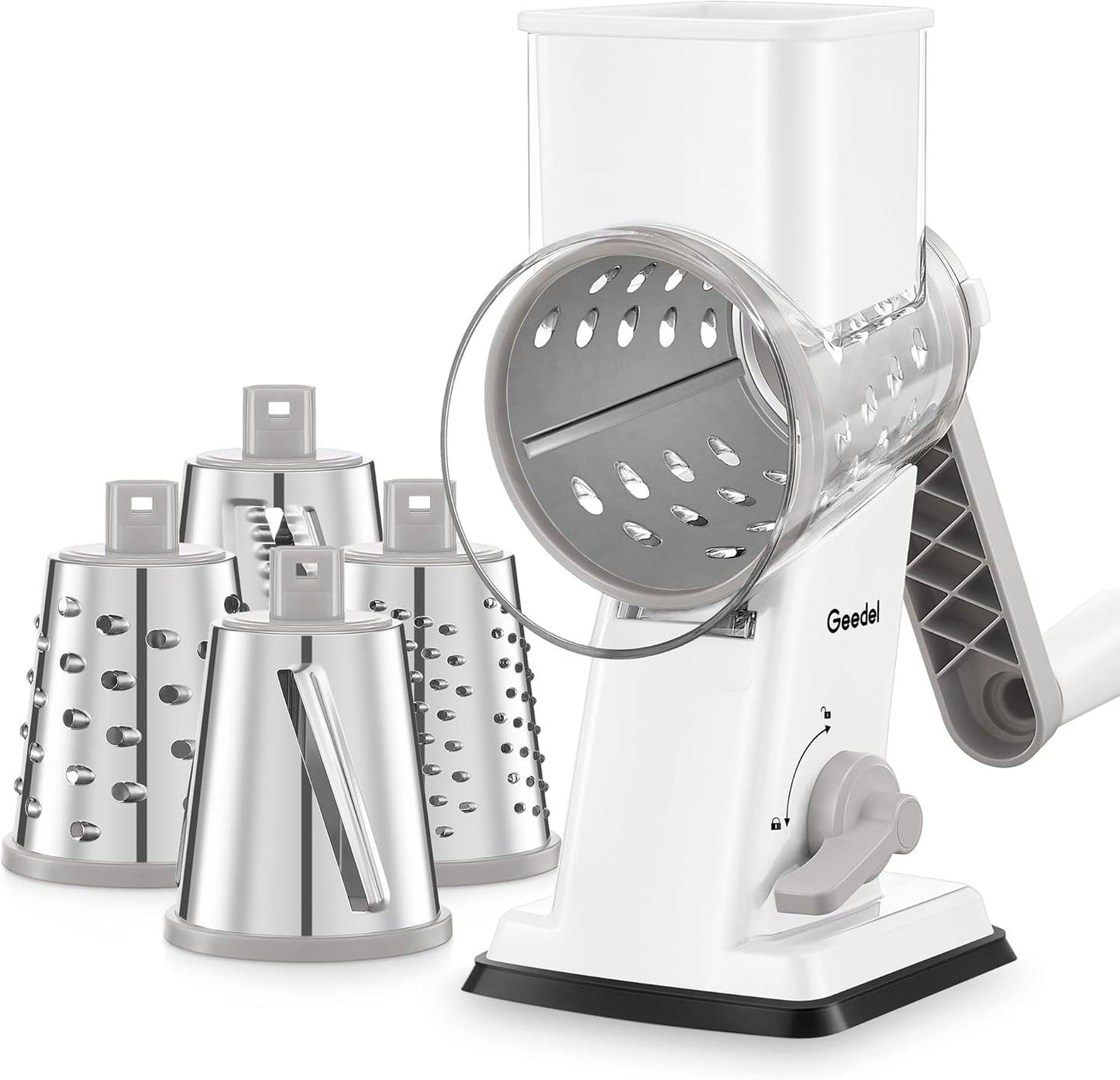 Geedel Rotary Cheese Grater - Upgraded Vegetable Shredder