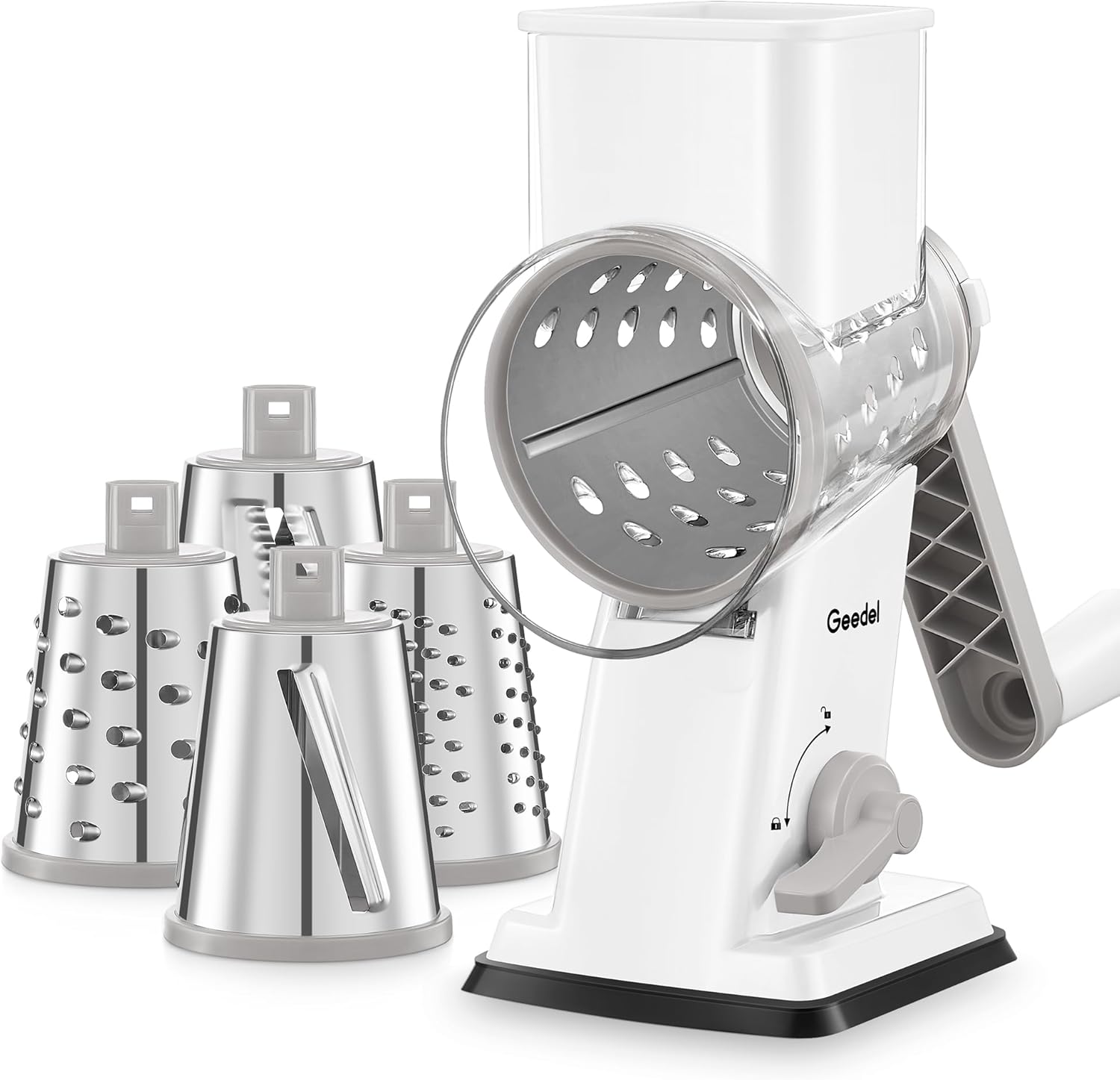 Geedel Rotary Cheese Grater - Upgraded Vegetable Shredder