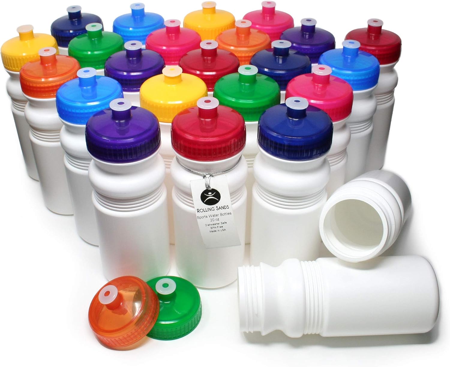 20 Ounce Sports Water Bottles for Teams & Classrooms - 24-Pack