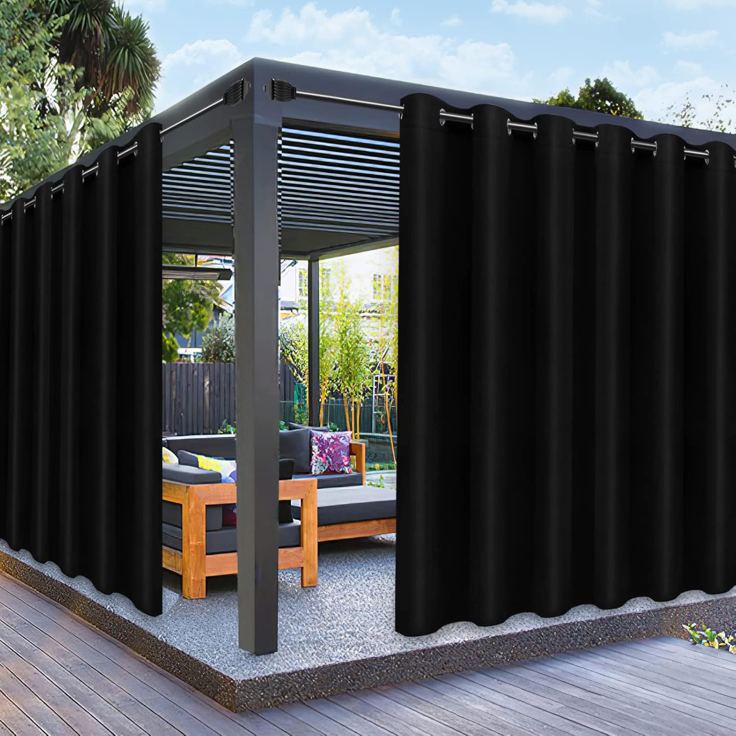 PureFit Outdoor Curtains for Patio Waterproof and UV Resistant