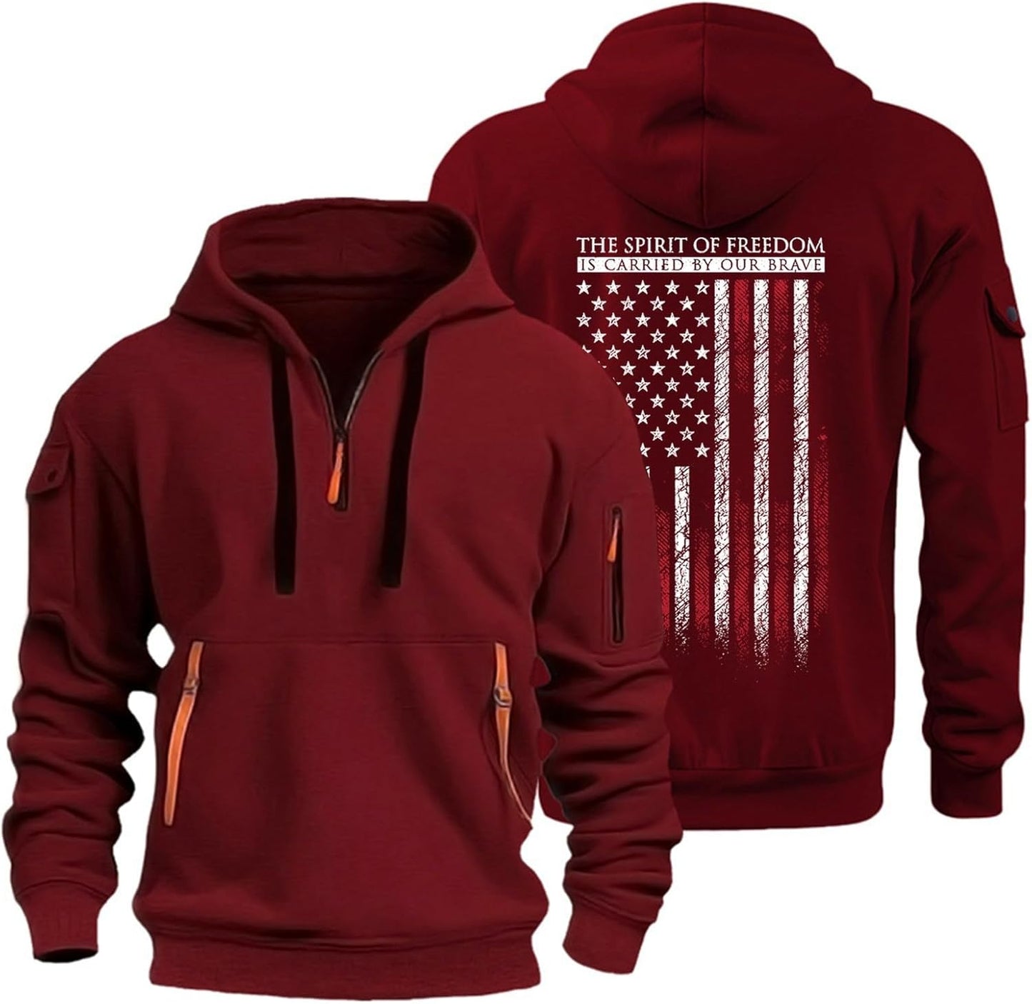 Big & Tall Tactical Hoodie 5XL with Zip Arm Pocket