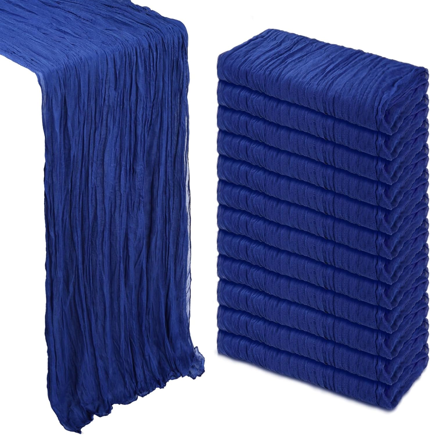 Royal Blue Cheesecloth Table Runner 12 Pack for Elegant Decor