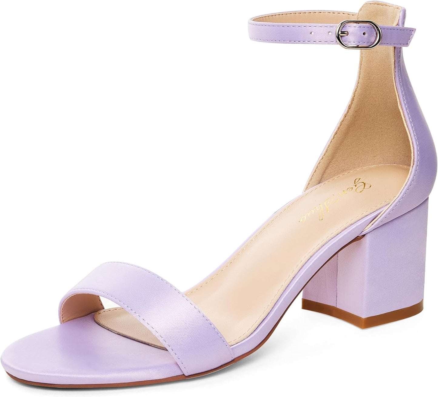 GENSHUO Women's Low Kitten Heel Sandals for Comfort and Style