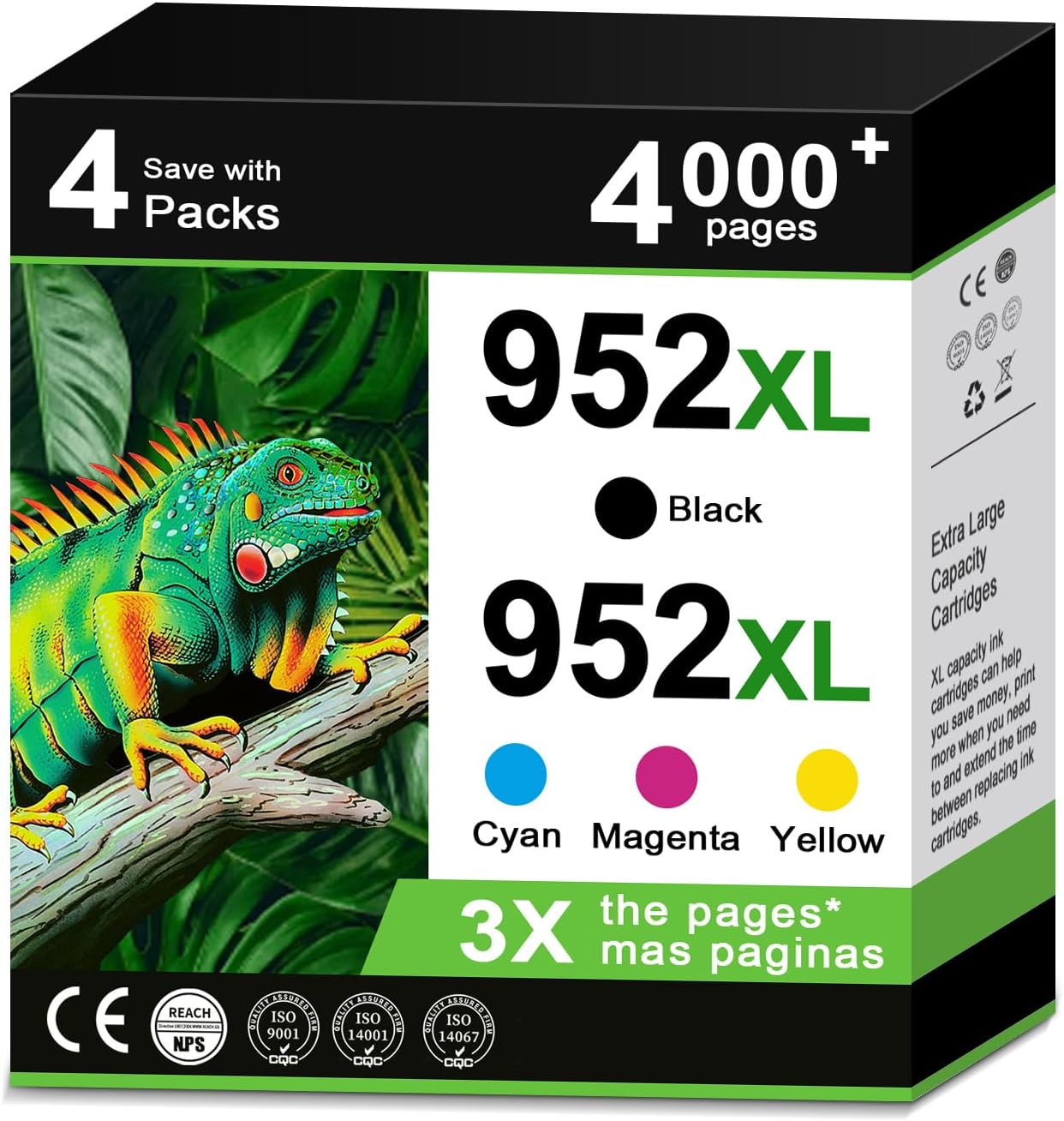 Relcolor 952XL Ink Cartridges Combo Pack for HP Printers