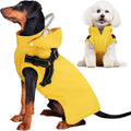 SlowTon Dog Raincoat Waterproof with Harness and Hood - Lightweight