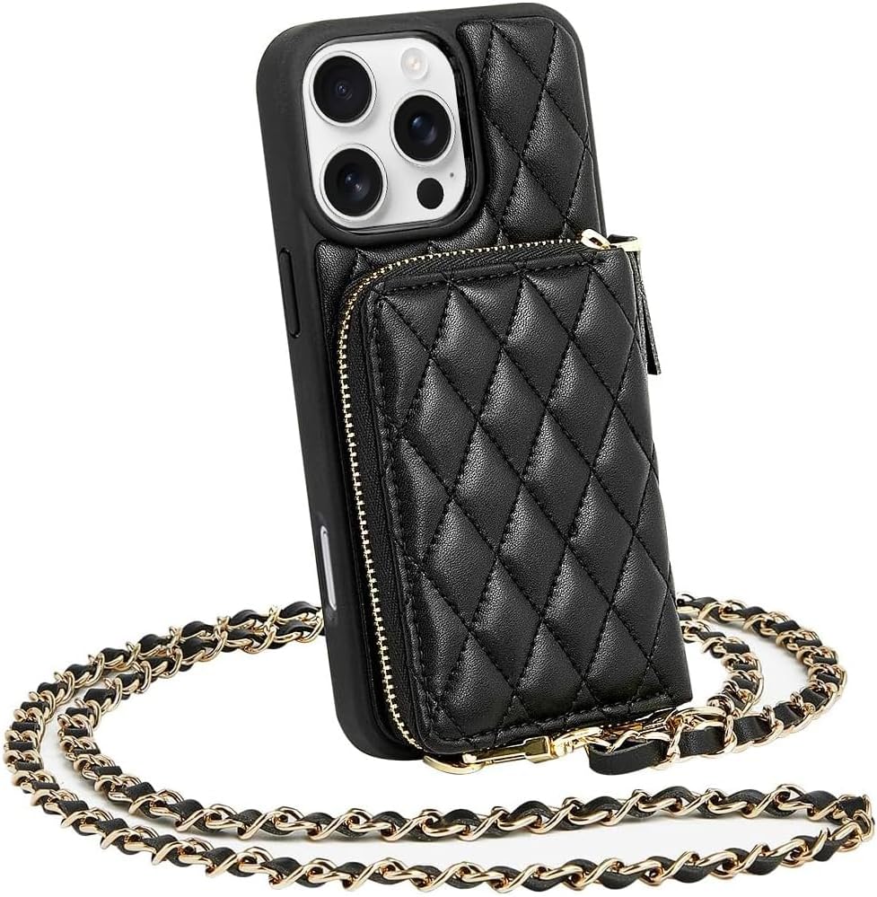 LAMEEKU iPhone 16 Pro Max Wallet Case with Card Holder Design