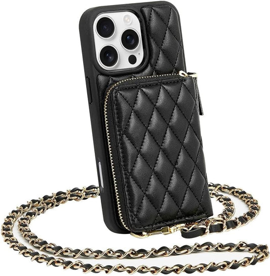 LAMEEKU iPhone 16 Pro Max Wallet Case with Card Holder Design