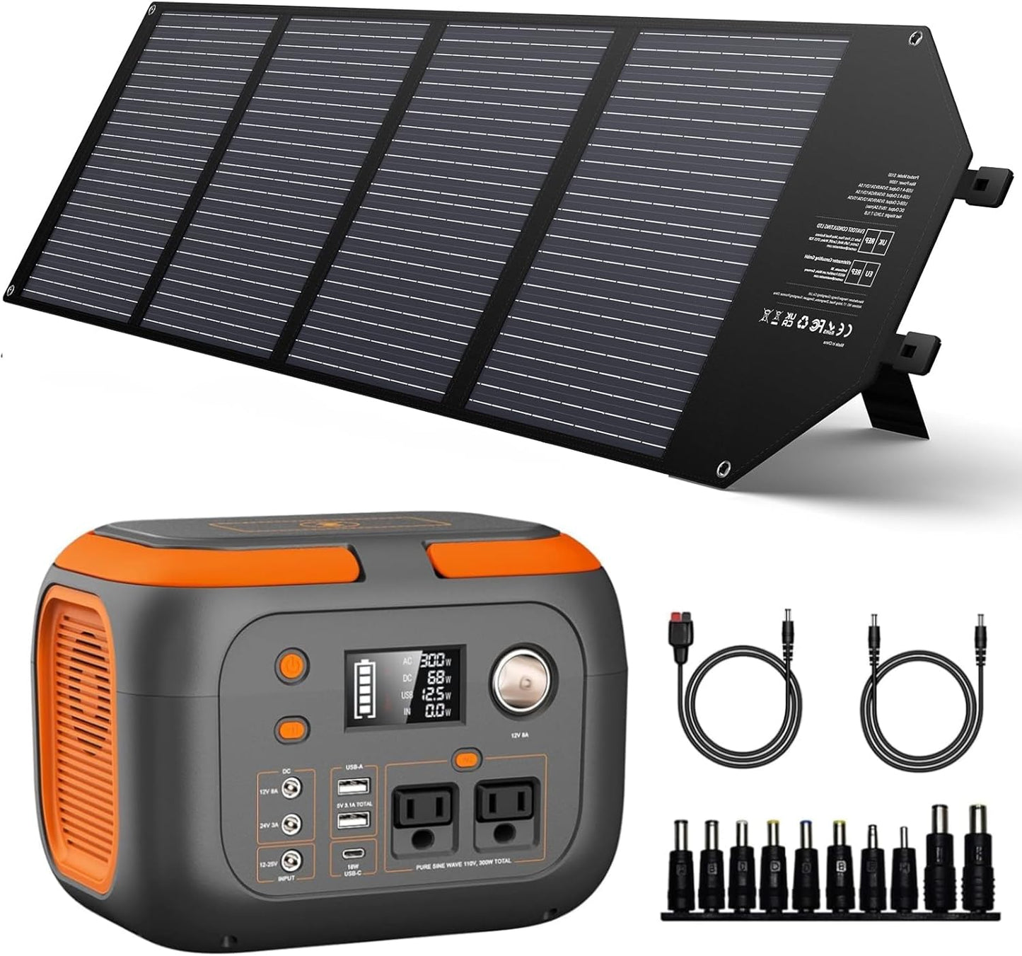 300W Portable Power Station with 100W Solar Panel - SinKeu
