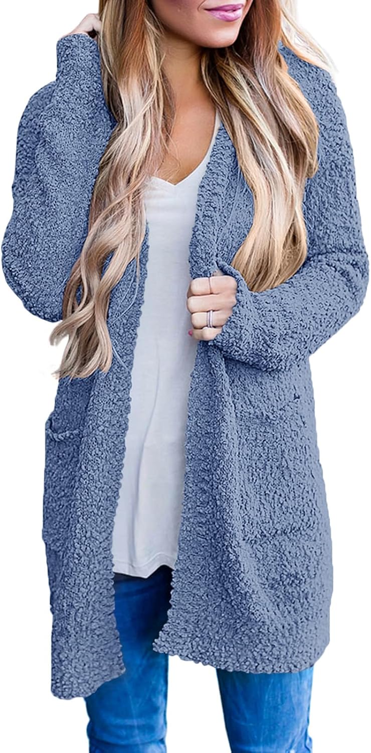 MEROKEETY Women's Long Sleeve Soft Chunky Knit Cardigan Coat