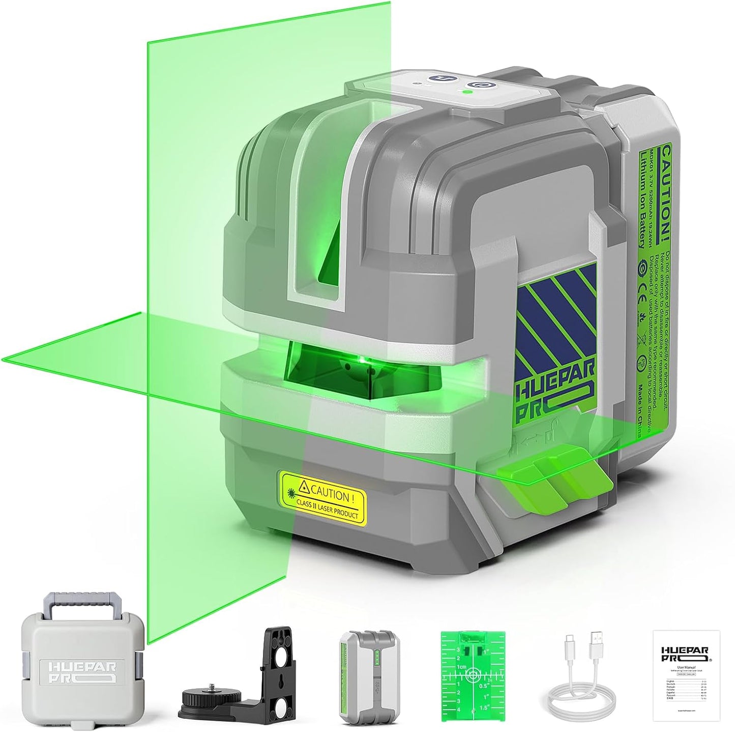 Huepar Pro Self Leveling Green Cross Line Laser Level Tool