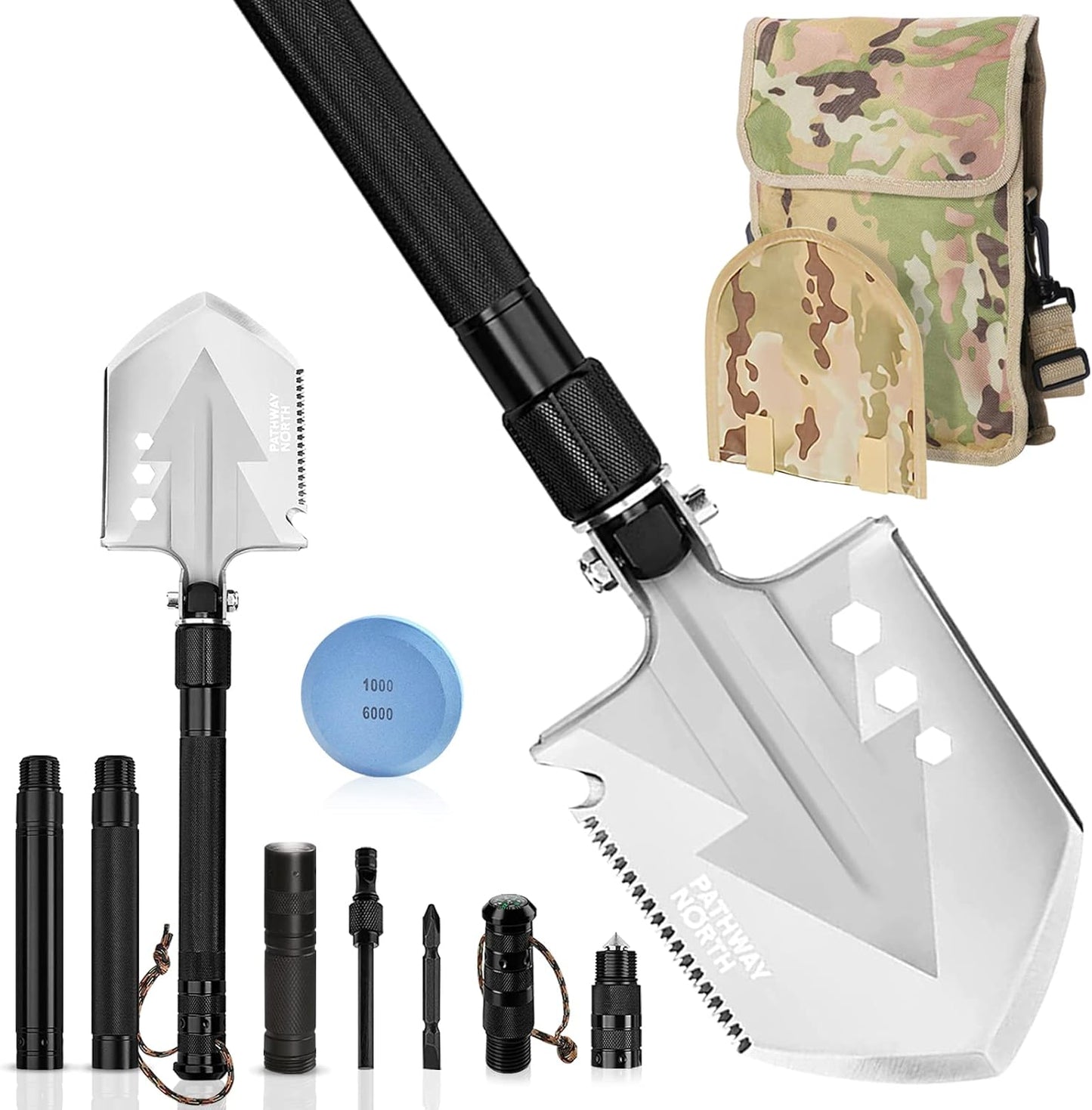 Survival Shovel with Flashlight - Ultimate Outdoor Companion