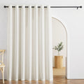 Extra Long Linen Curtains 108 in - Semi Sheer Privacy Drapes