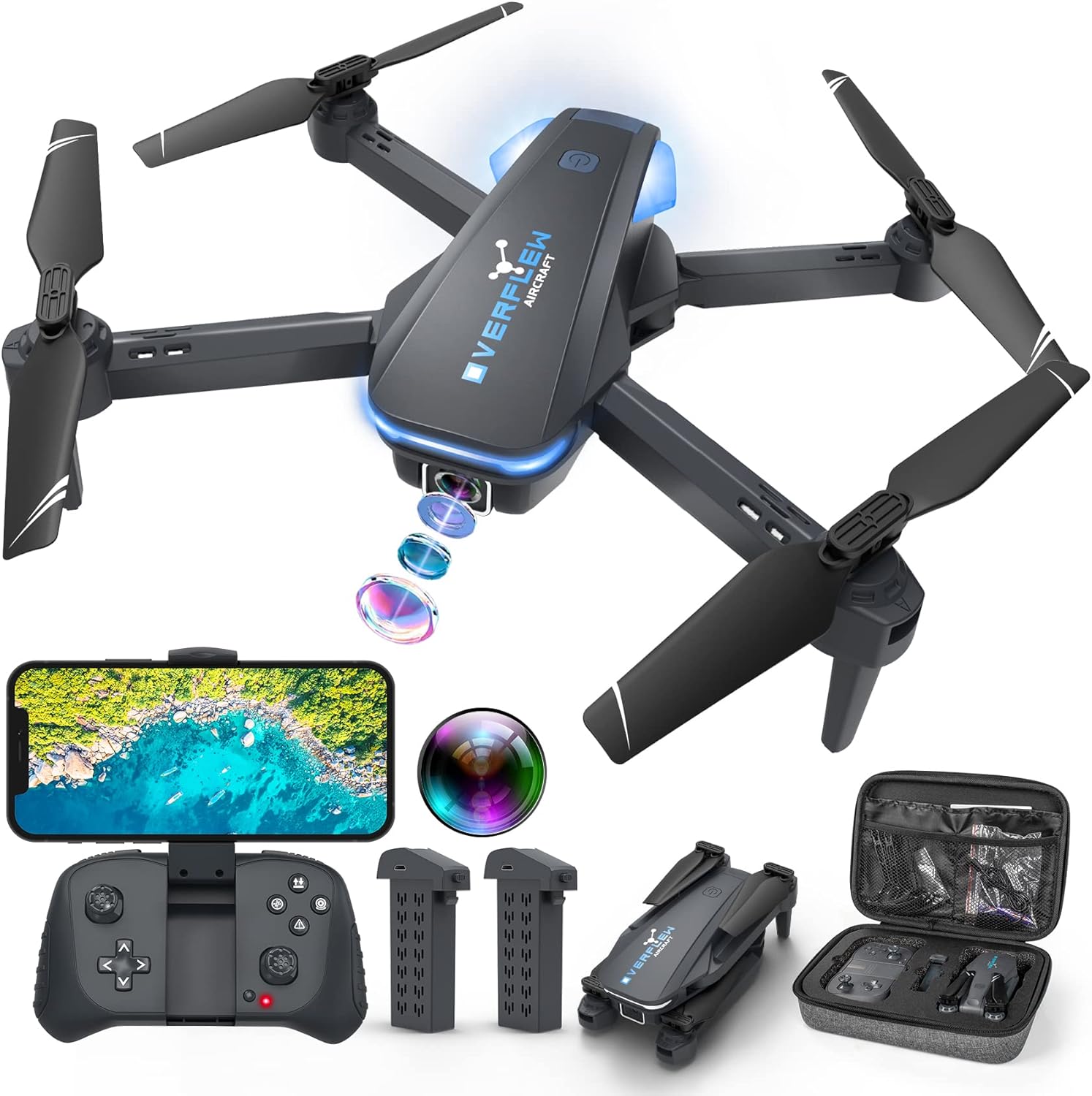 Hiturbo Foldable Drone: 1080P Camera, Easy Control, Fun Features!