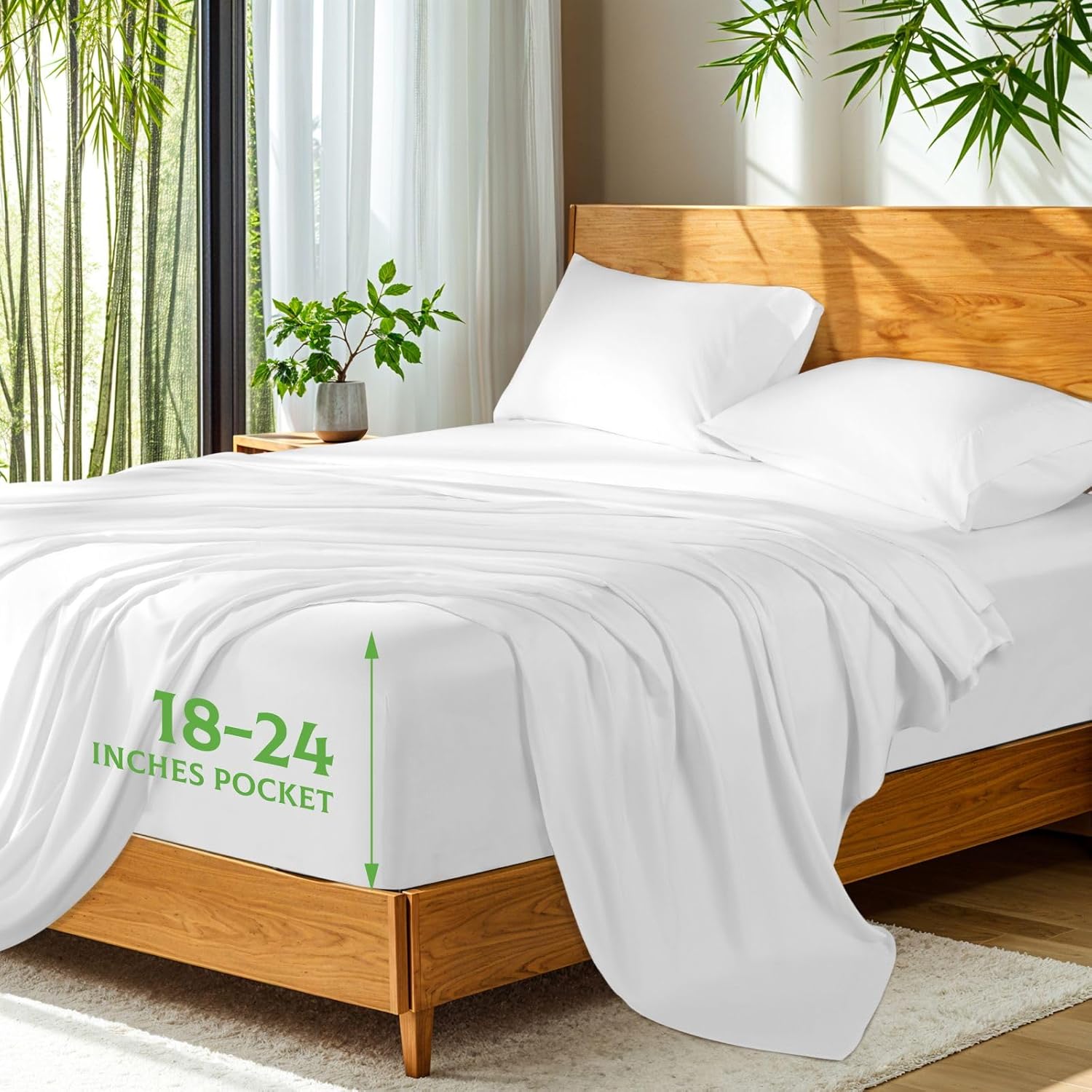 SONORO KATE Ultra Soft Bamboo Sheets for Queen Size Beds