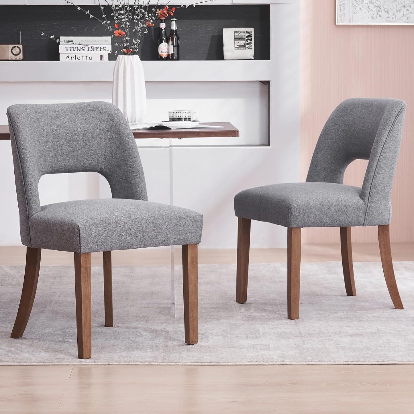 VKNOW Wooden Dining Chairs Set of 2 for Modern Dining Rooms