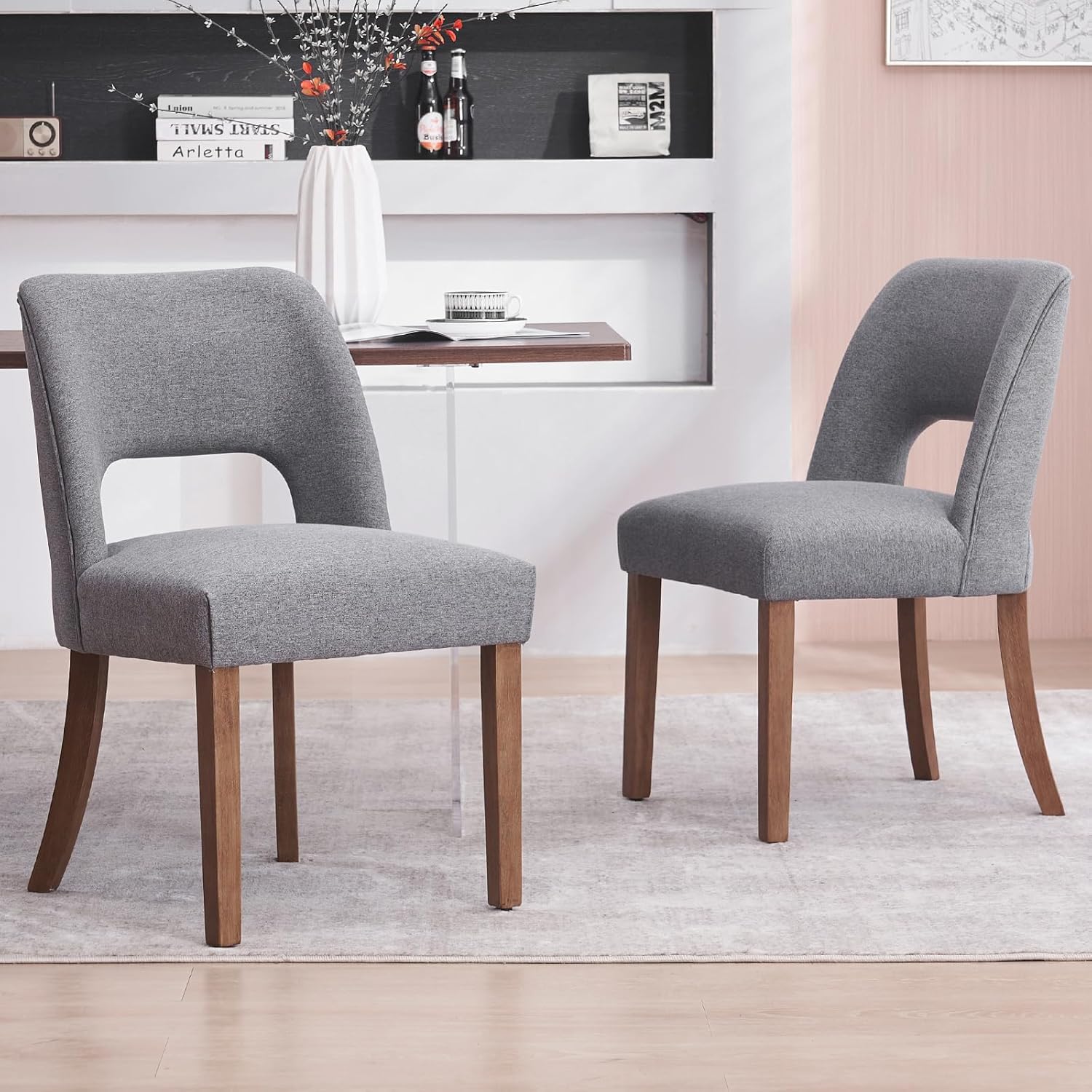 VKNOW Wooden Dining Chairs Set of 2 for Modern Dining Rooms