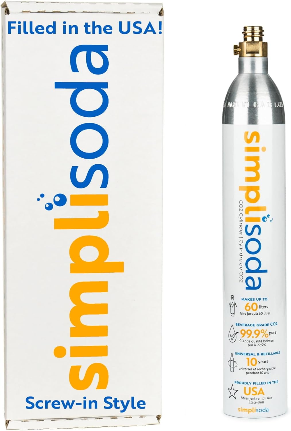 Threaded Style CO2 Canister - Compatible with Sodastream BLUE & More | 1 Pack