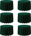 BRILLMAX Hunter Green 108 in Round Tablecloths 6 Pack - Durable