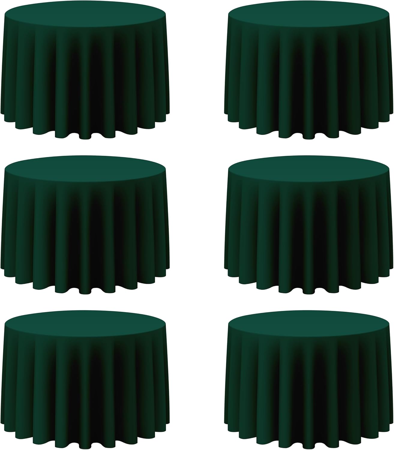 BRILLMAX 6 Pack Hunter Green Round Tablecloths for Events