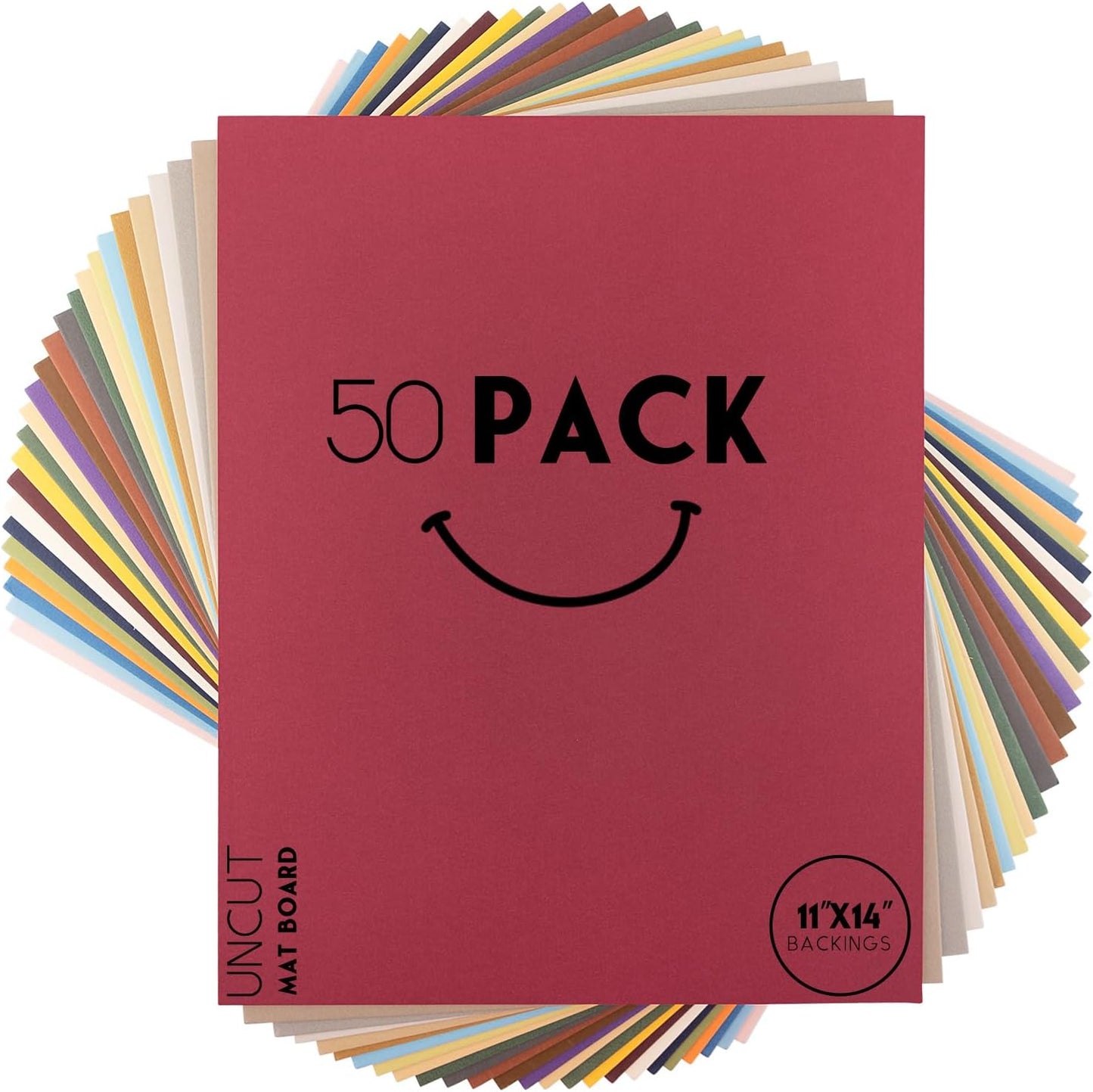 Uncut 11x14 Mat Boards Pack of 50 for Art and Frames